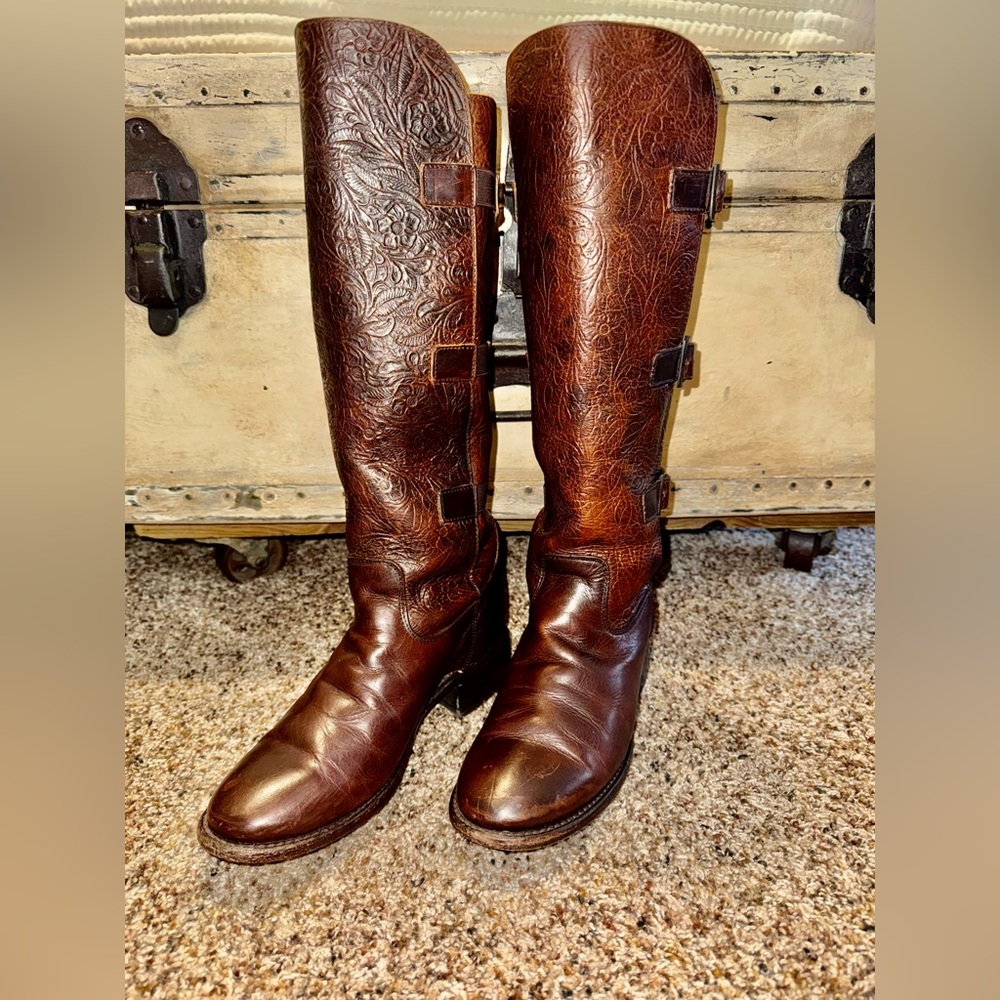 Luccheses Brown Leather Riding Boots